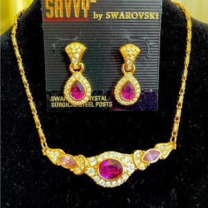 Swarovski necklace & earrings